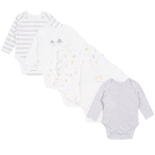 5x Biało-szare body w kaczuszki i żółwie, OEKO-TEX 9-12 m 80 cm sarcia.eu