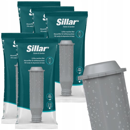5x filtr wody Sillar wkład filtrujący do ekspresu Nivona Melitta Krups Sillar