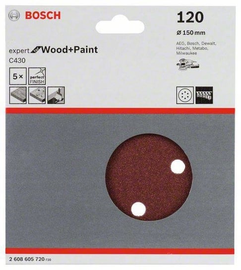 5X Papier Ścierny Ekscentryczny Bosch Wood + Paint Bosch