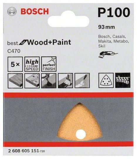 5X Papier Ścierny Z Rzepem Delta Bosch Wood Paint Bosch