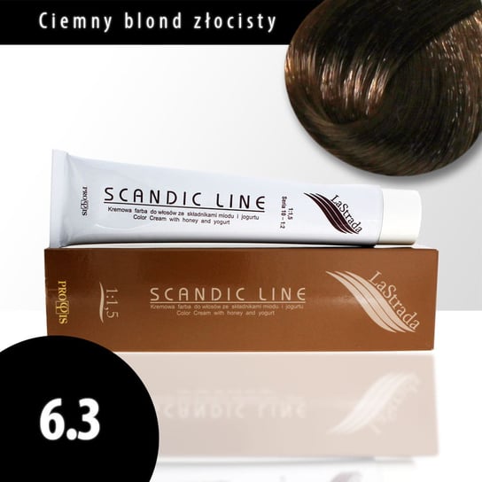 6.3 ciemny blond złocisty Scandic Line kremowa farba do włosów LaStrada 100ml Scandic Line