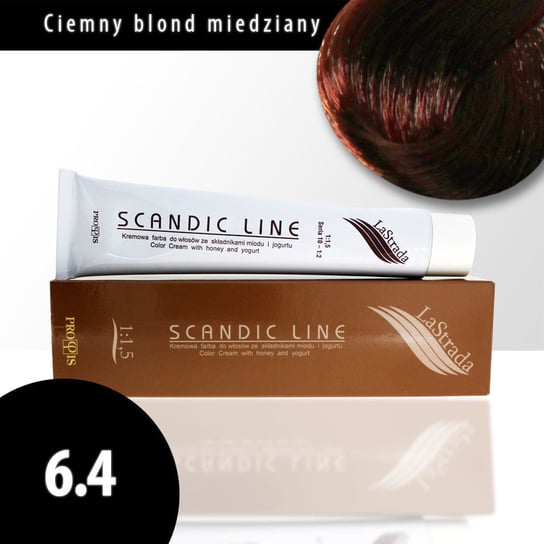 6.4 ciemny blond miedziany Scandic Line kremowa farba do włosów LaStrada 100ml Scandic Line