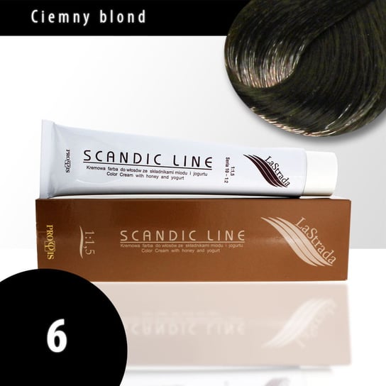 6 ciemny blond Scandic Line kremowa farba do włosów LaStrada 100ml Scandic Line