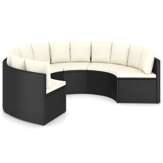 6-częściowa sofa ogrodowa z poduszkami, rattan PE, czarna vidaXL