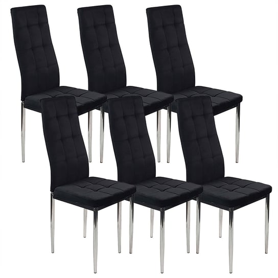 6 krzeseł MONAKO VELVET czarne BMDesign