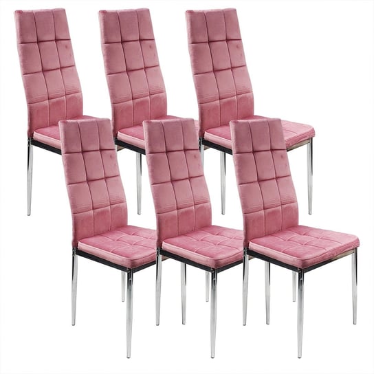 6 krzeseł MONAKO VELVET różowe BMDesign
