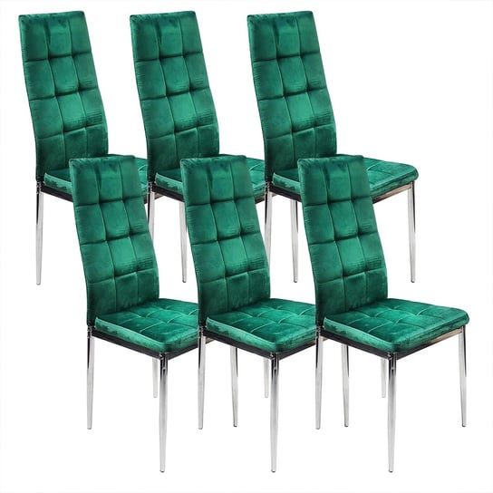 6 krzeseł MONAKO VELVET zielone BMDesign