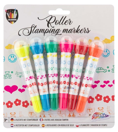 6 Roller Stamping Markers Grafix