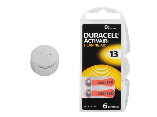 6 szt. Bateria słuchowa Duracell DA13. Duracell