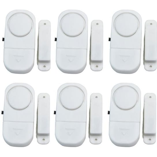 6 zestawów Bezprzewodowy czujnik antykradzieżowy z magnetycznym alarmem bezpieczeństwa okna drzwi Inna marka