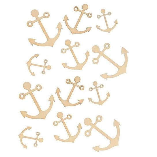 60 mini drewnianych dekoracji - Kotwice do łodzi Youdoit