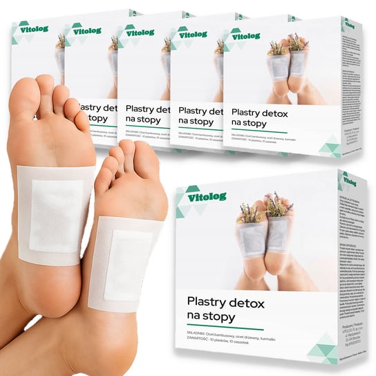 60x Plastry Oczyszczające z Toksyn na Stopy Detox Detoksykacyjne Ziołowe Vitolog