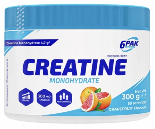 6Pak Creatine Monohydrate 300G Kreatyna Grejpfrut 6PAK NUTRITION