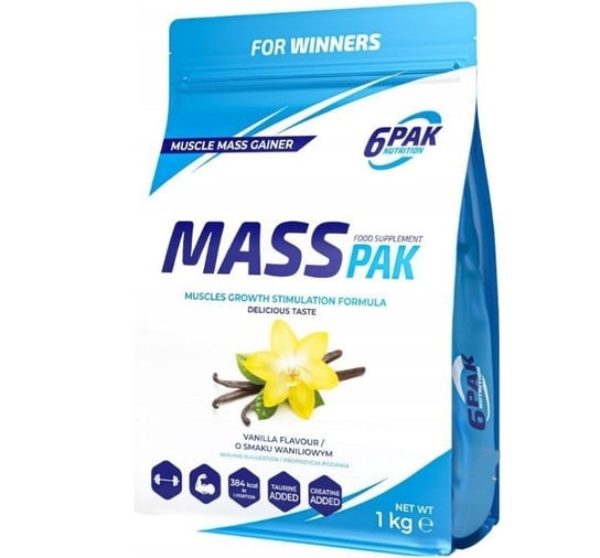 6Pak Nutrition Mass Pak  1000G Wanilia 6PAK NUTRITION