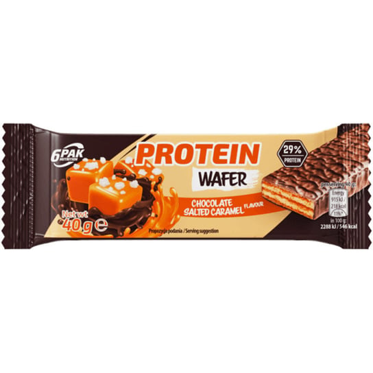 6Pak Nutrition Protein Wafer 40G Wafel Białkowy Chocolate Salted Caramel 6PAK NUTRITION