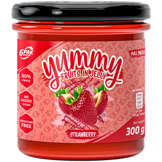 6Pak Nutrition Yummy Fruits In Jelly Strawberry 300G Frużelina Strawberry 6PAK NUTRITION