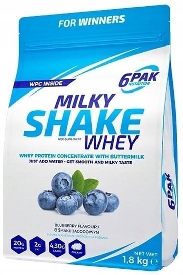 6PAK, Odżywka białkowa, Milky Shake Whey, 1800 g, jagoda 6PAK NUTRITION