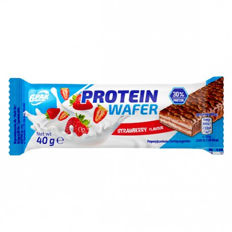 6PAK Protein Wafer 40g / Strawberry 6PAK NUTRITION