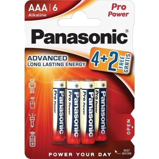 6x Baterie Alkaliczne LR03 R03 AAA 1,5V Panasonic Panasonic