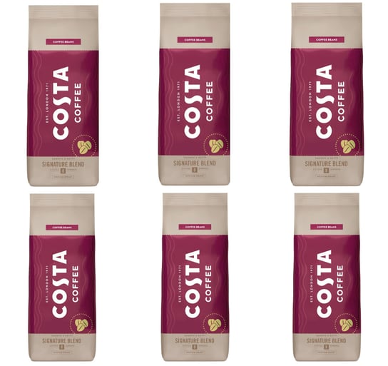 6x Kawa ziarnista COSTA COFFEE Medium signature blend 1 kg Costa Coffee