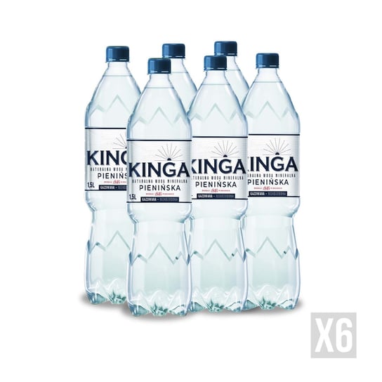 6x Kinga Pienińska woda mineralna gazowana 1,5 l Kinga Pienińska