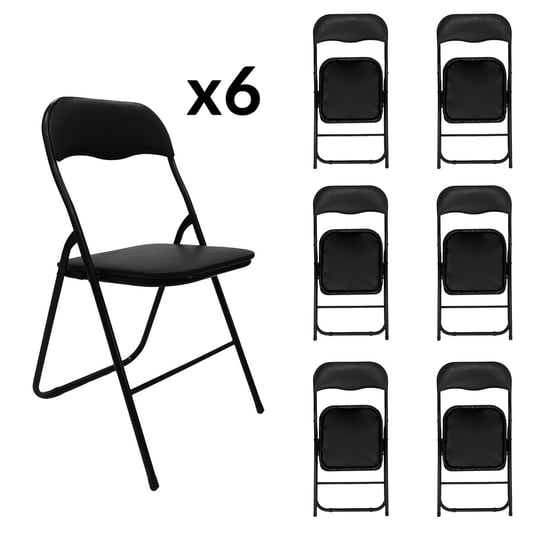 6X Krzesło Leon 43.5X47X79 Cm Czarne Kontrast