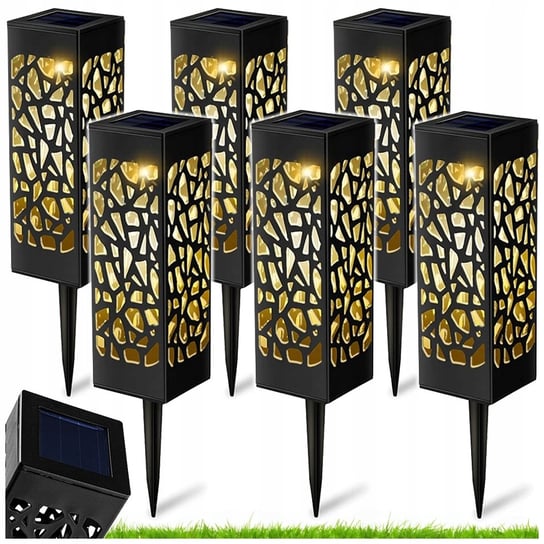 6x LAMPA SOLARNA AŻUROWA OGRODOWA WBIJANA LED LAMPKA LAMPION SOLARNY ZESTAW ARSA GO