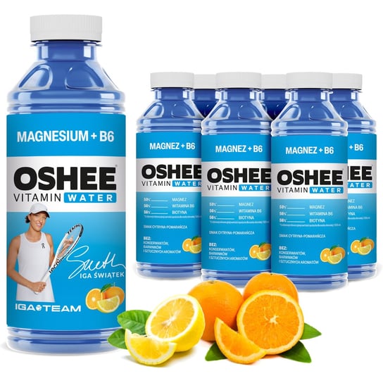 6x OSHEE Vitamin Water magnez + B6 555 ml Oshee