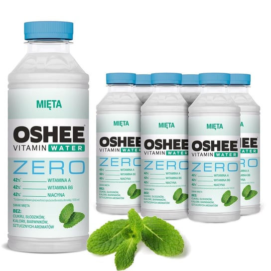 6x OSHEE Vitamin Water mięta 555 ml Oshee
