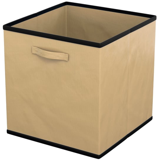 6x Składane pudełko z tkaniny do przechowywania w kolorze beżowym - 26,7 x 26,7 x 28 cm - wielofunkcyjne pudełko do przechowywania w połączeniu z szafkami lub półkami Intirilife
