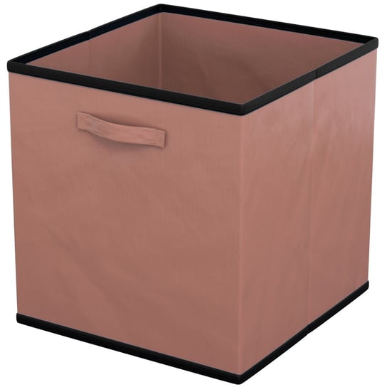 6x Składane pudełko z tkaniny do przechowywania w kolorze brązowym - 26,7 x 26,7 x 28 cm - wielofunkcyjne pudełko do łączenia z szafkami lub półkami Intirilife