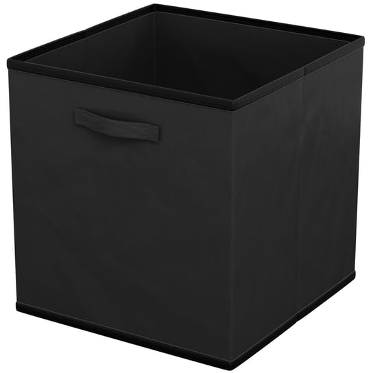 6x Składane pudełko z tkaniny do przechowywania w kolorze czarnym - 26,7 x 26,7 x 28 cm - wielofunkcyjne pudełko do łączenia z szafkami lub półkami Intirilife