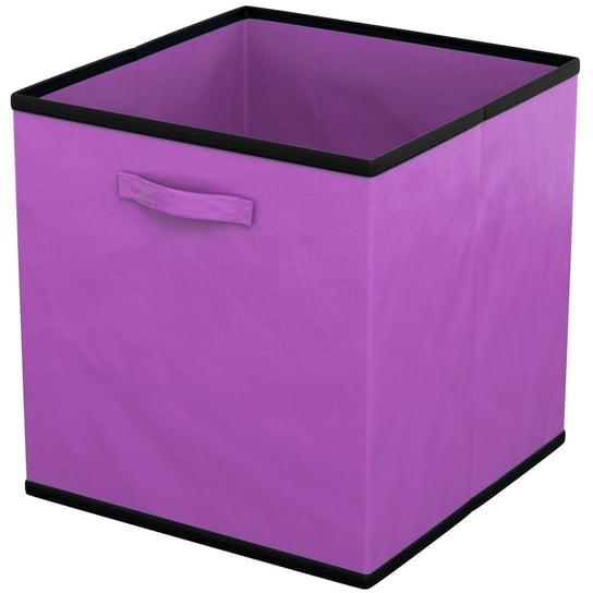 6x Składane pudełko z tkaniny do przechowywania w kolorze fioletowym - 26,7 x 26,7 x 28 cm - wielofunkcyjne pudełko do łączenia z szafkami lub półkami Intirilife