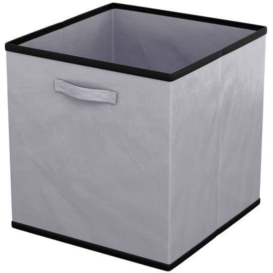 6x Składane pudełko z tkaniny do przechowywania w kolorze szarym - 26,7 x 26,7 x 28 cm - wielofunkcyjne pudełko do łączenia z szafkami lub półkami Intirilife