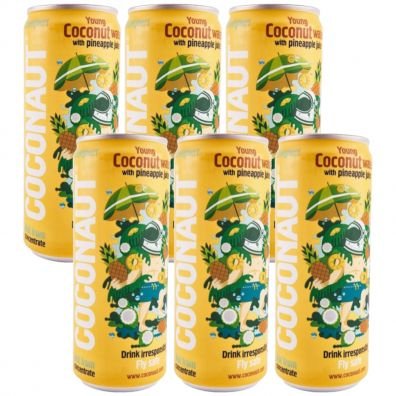 6x Woda kokosowa COCONAUT z sokiem ananasowym 320 ml Coconaut