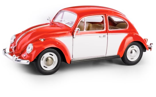 7'' 1967 Volkswagen Classical Beetle-Czerwono-Biały KINSMART