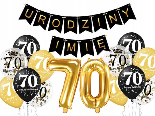 70 urodziny Dekoracje Balonowe Zestaw urodzinowy Dowolne Imię ImprezCzas