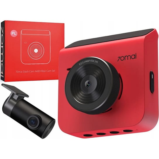 70mai Wideorejestrator Dash Cam A400 czerwona +  kamerą wsteczną RC09 70mai