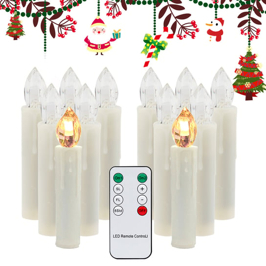 70x świece LED LED świece świąteczne świece choinkowe bezprzewodowe z timerem ciepłą białą Einfeben