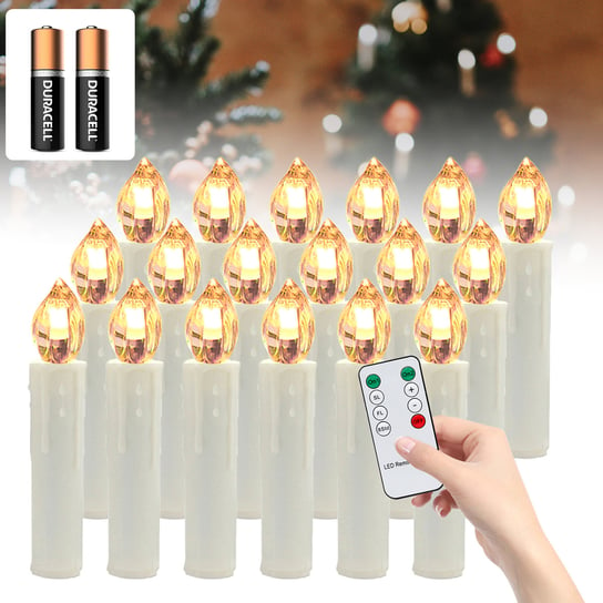 70x świece LED Świece świąteczne Świece choinkowe bezprzewodowe z timerem ciepłą białą z baterią Einfeben