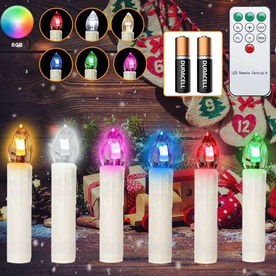 70x świece LED ŚWIECIE LED ŚWIADEK WODY ODPOWIEDNI Z Funkcją Timera Świece RGB ciepłe białe+białe+RGB z baterią Einfeben