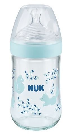 745117A NUK NATURE SENSE Butelka szklana 240 ml z wsk. temp. niebieska Nuk