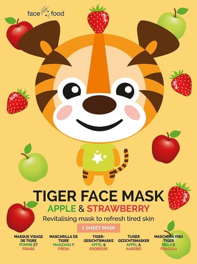 7th Heaven, Tiger Face Mask rewitalizująca maseczka w płachcie Apple & Strawberry 1szt 7th Heaven