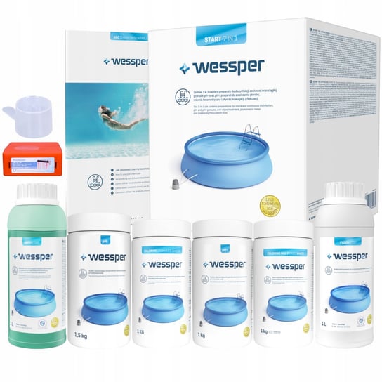 7W1 Zestaw Startowy Premium Chemia Chlor Do Basenu Wessper