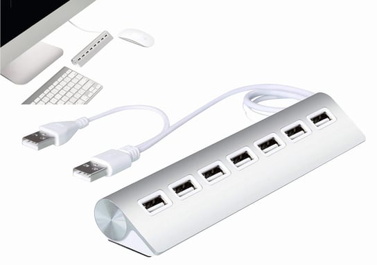 7x portowy HUB USB 2.0 aluminiowy 1x7 rozgałęźnik Inna marka