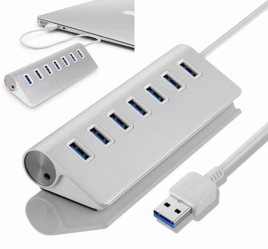 7x portowy HUB USB 3.0 aluminiowy 1x7 rozgałęźnik Inna marka