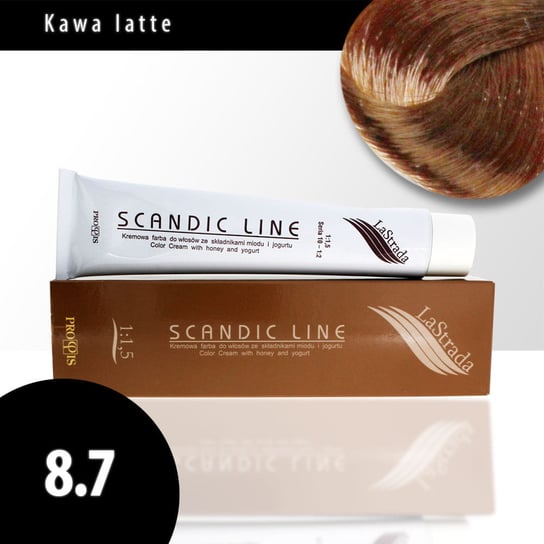 8.7 kawa latte Scandic Line kremowa farba do włosów LaStrada 100ml Scandic Line