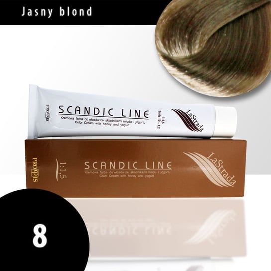 8 jasny blond Scandic Line kremowa farba do włosów LaStrada 100ml Scandic Line