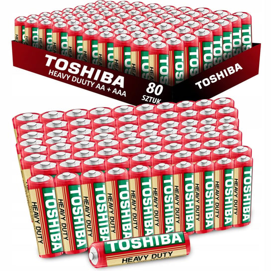 80x = Baterie Toshiba HEAVY DUTY 40x AA + 40x AAA R03 R6 1,5V ZESTAW Toshiba