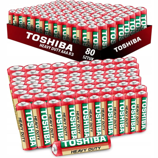 80x Baterie TOSHIBA HEAVY DUTY BATERIA R03 AAA 1,5V PALUSZKI ZESTAW Toshiba